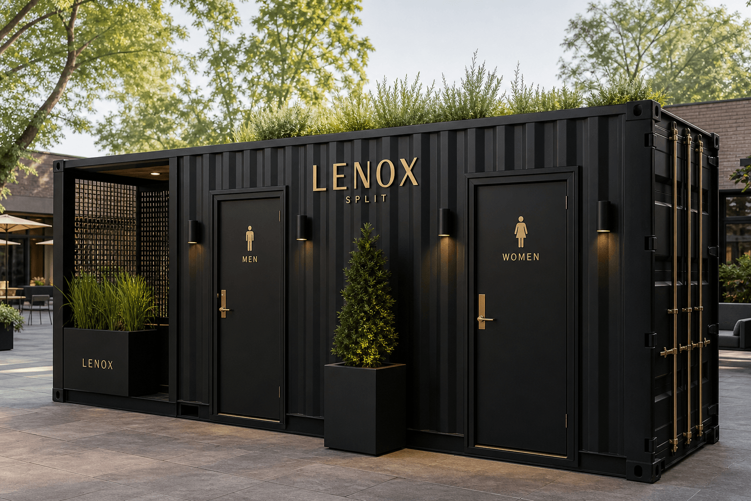 LENOX 20-foot container restrooms split men and women