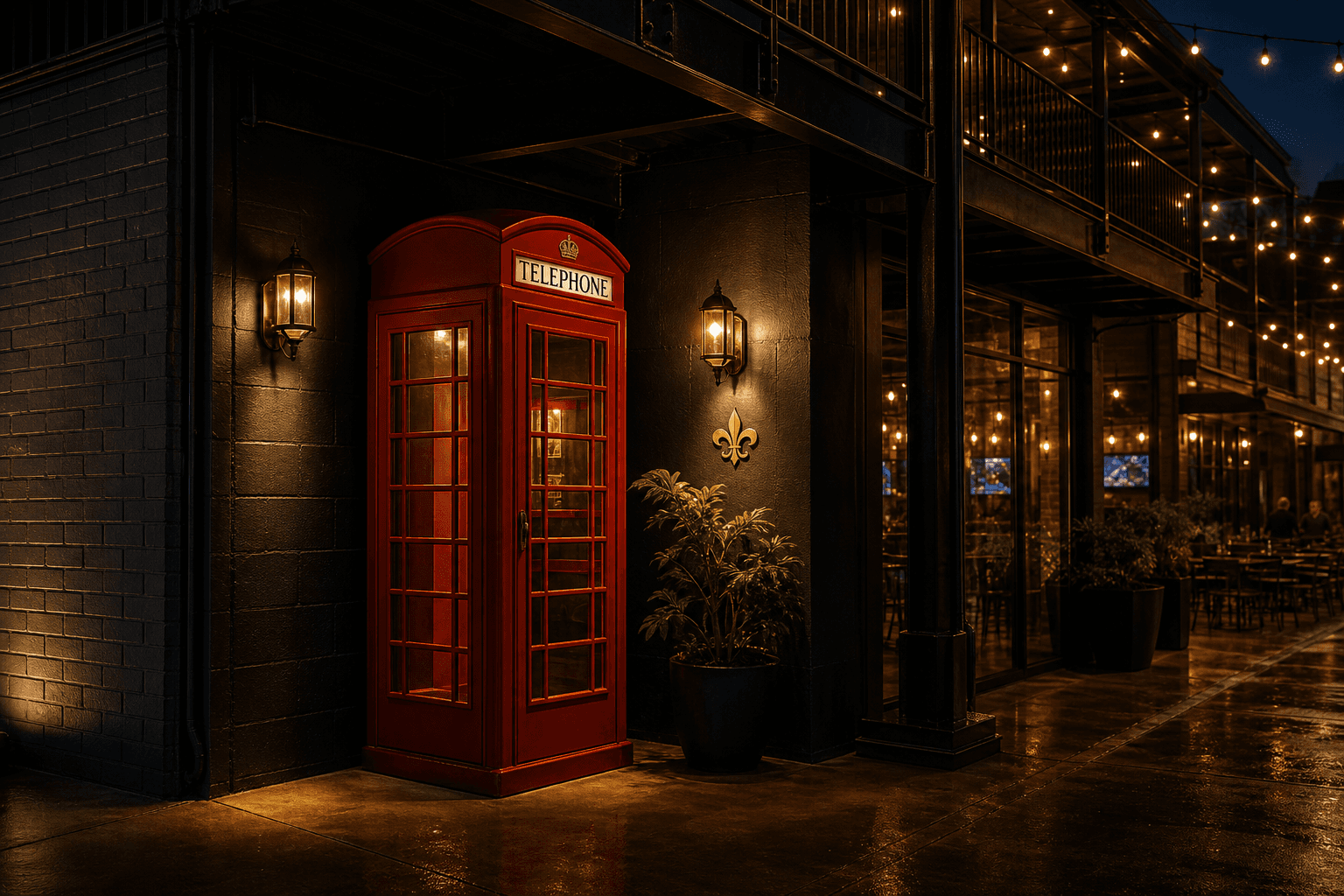 Speakeasy red telephone booth entrance