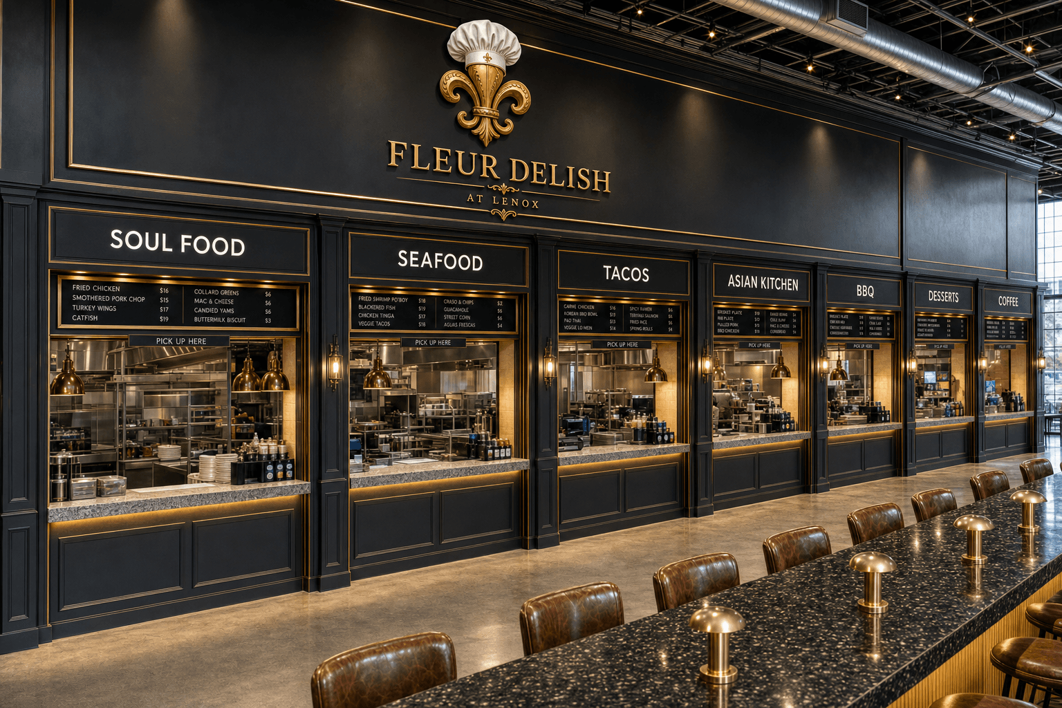 Fleur Delish at Lenox daytime — seven vendor stalls