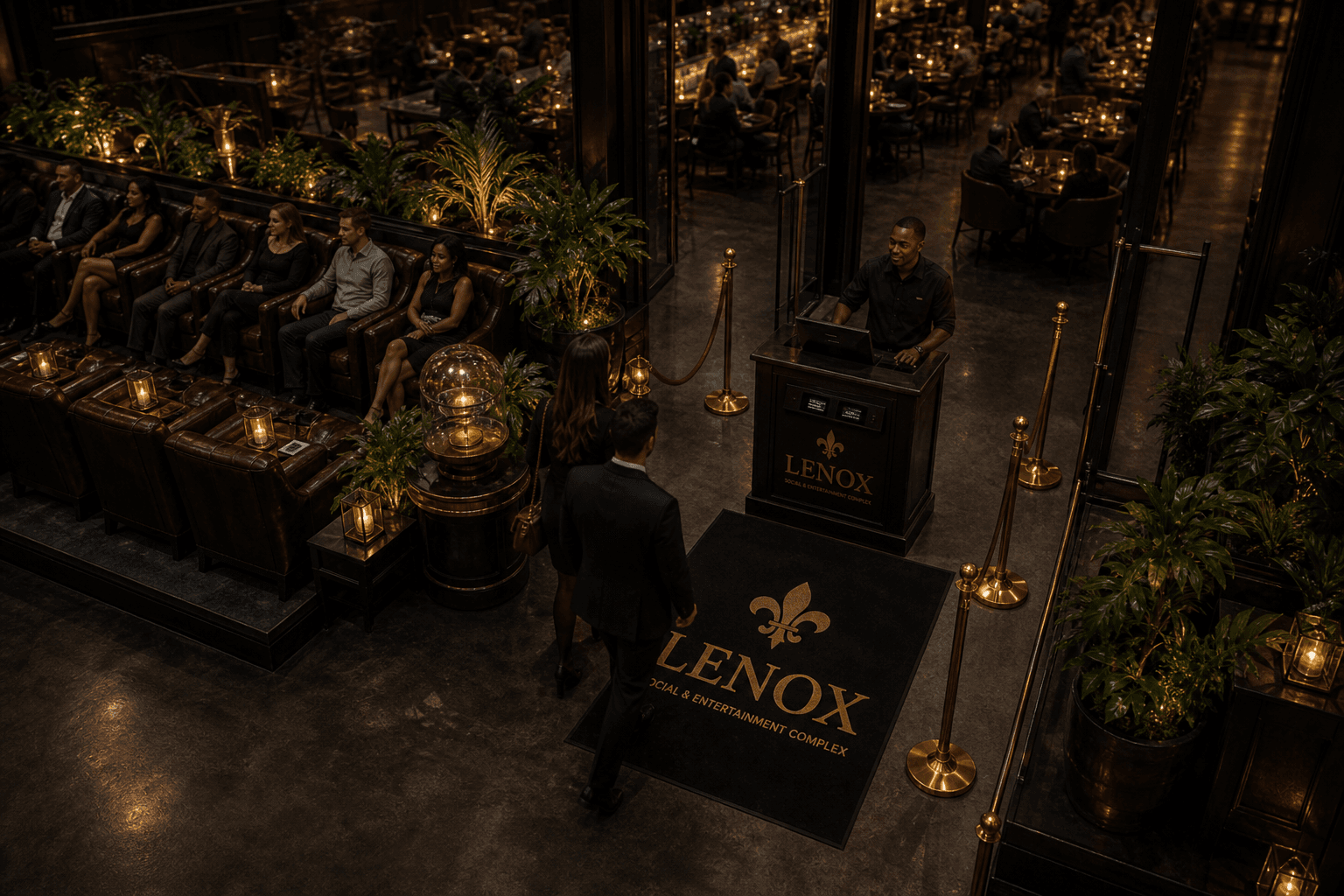LENOX entrance with host stand and waiting chairs