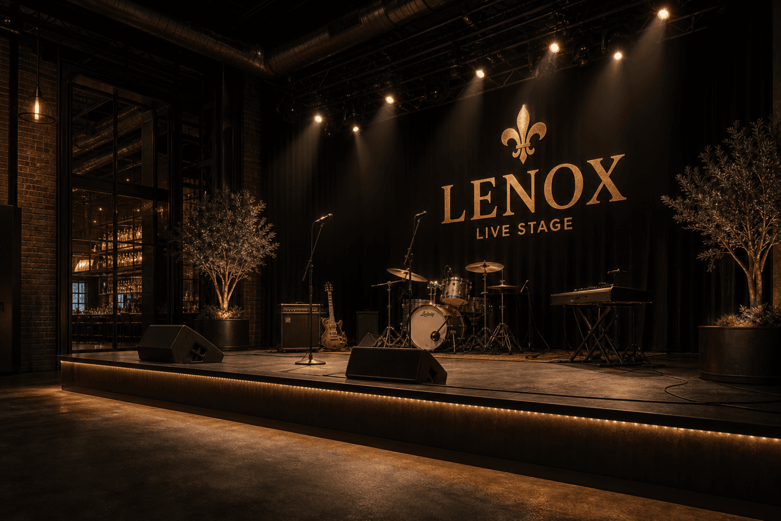 LENOX live stage close-up with warm spotlights