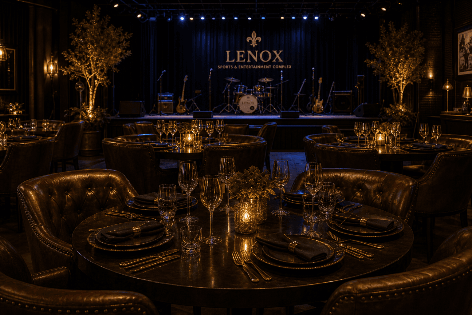 LENOX VIP front tables facing the stage